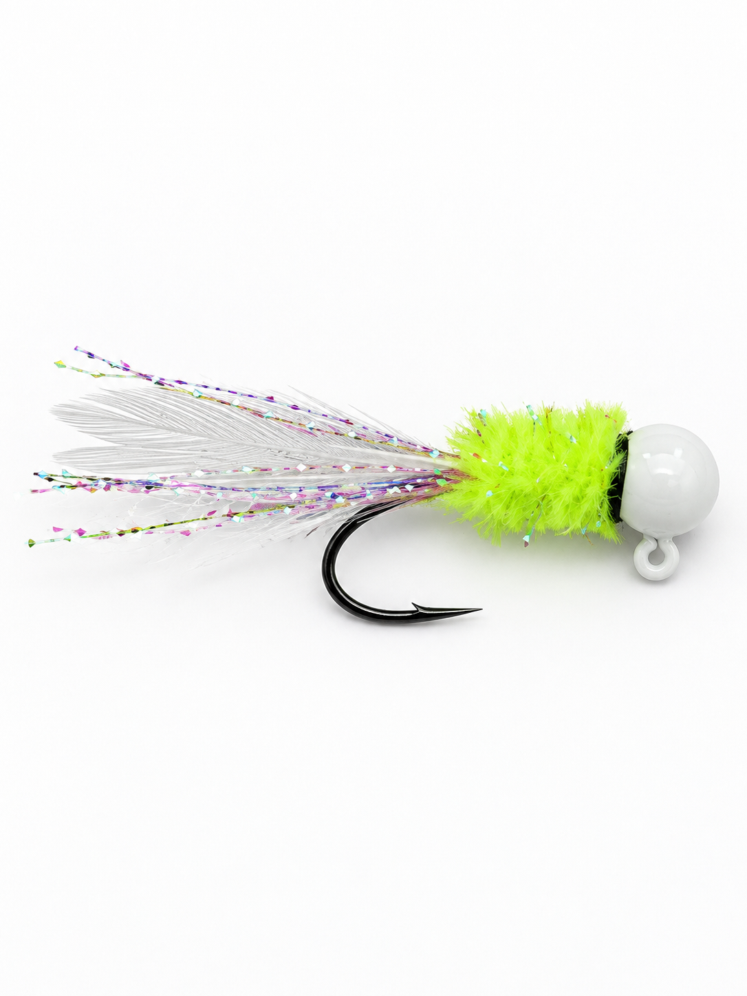 White Lightning – 1/16 oz Hand-Tied Crappie Jigs – 3 Pack