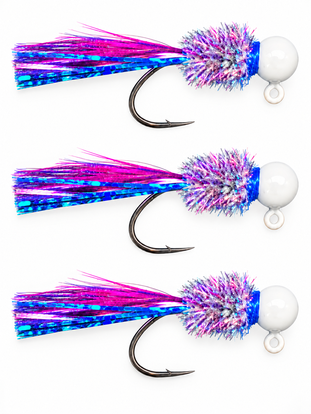 Neon Vice – 1/16 oz Hand-Tied Crappie Jigs – 3 Pack